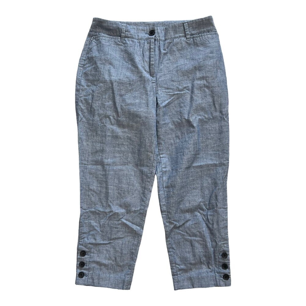 Talbots Blue Perfect Crop Chambray Pants 2P
